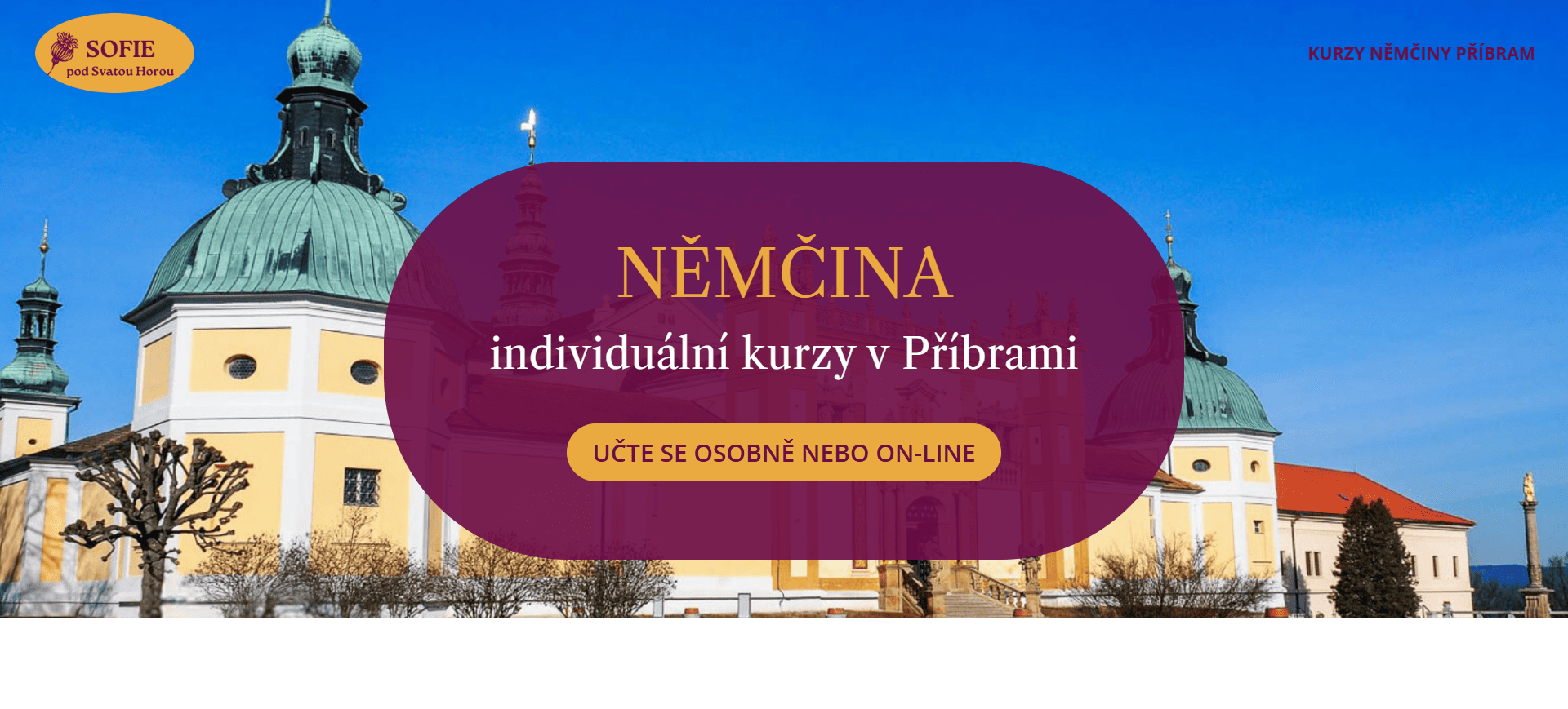 Jednostránkový web pro lektorku němčiny